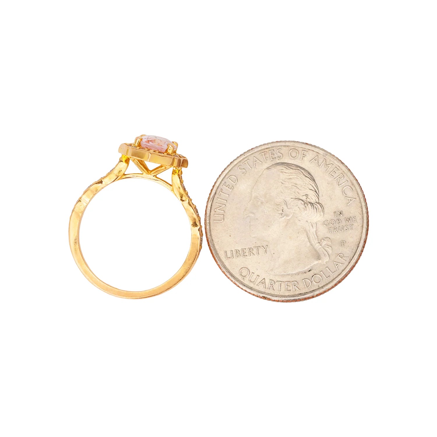 La More 18K Rose Gold Morganite Diamond Halo Engagement Ring