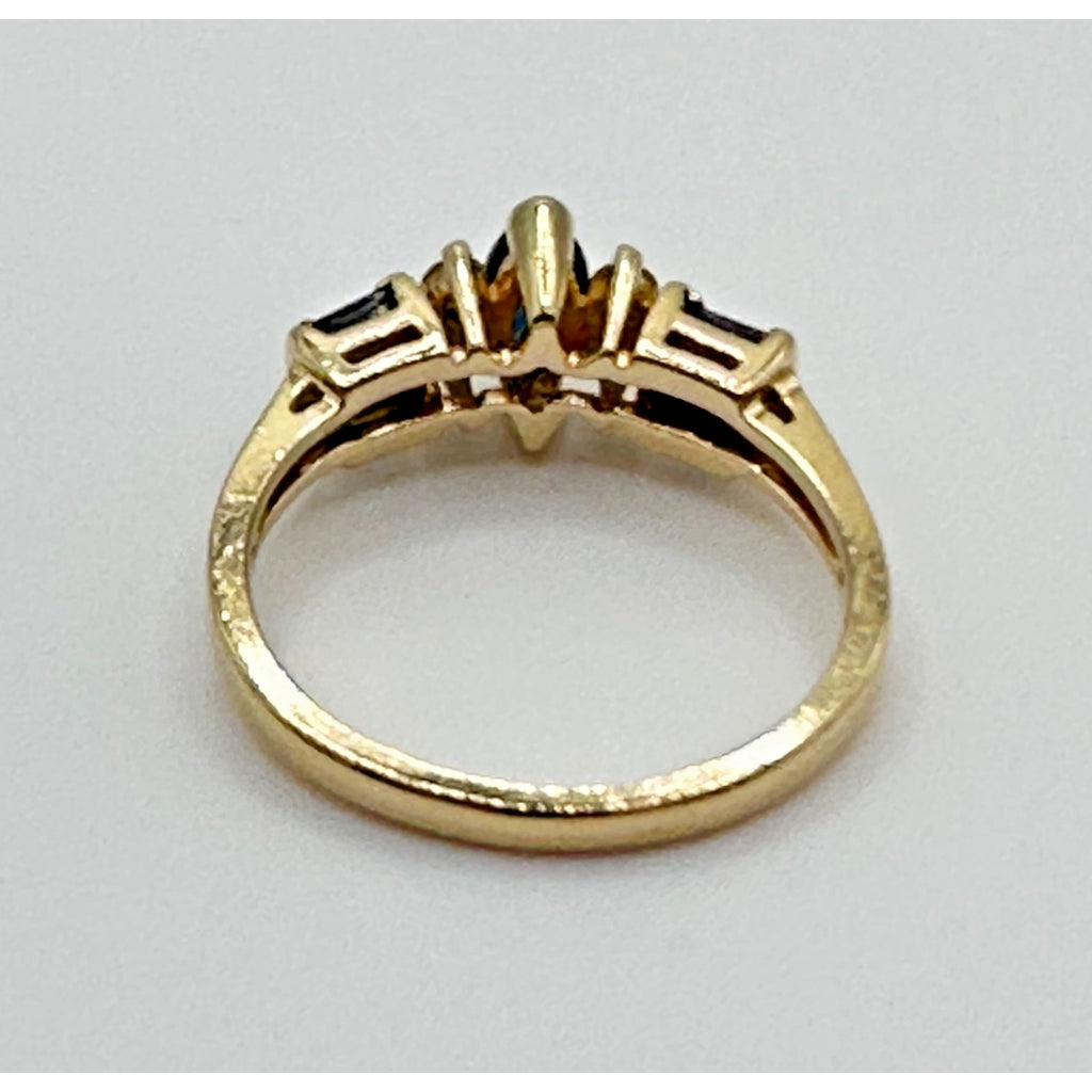 Vintage Effy 14K Gold Natural Sapphire & Diamond Ring, Size 6.5