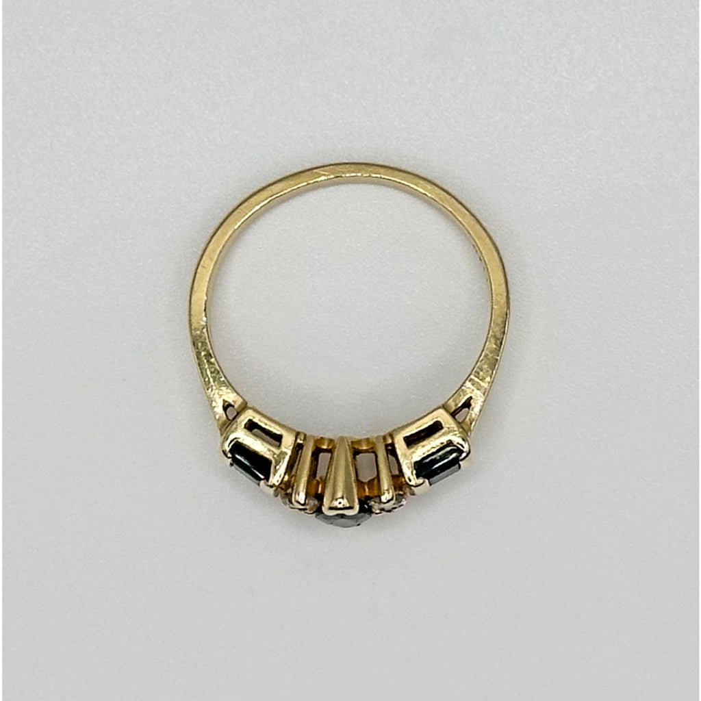 Vintage Effy 14K Gold Natural Sapphire & Diamond Ring, Size 6.5