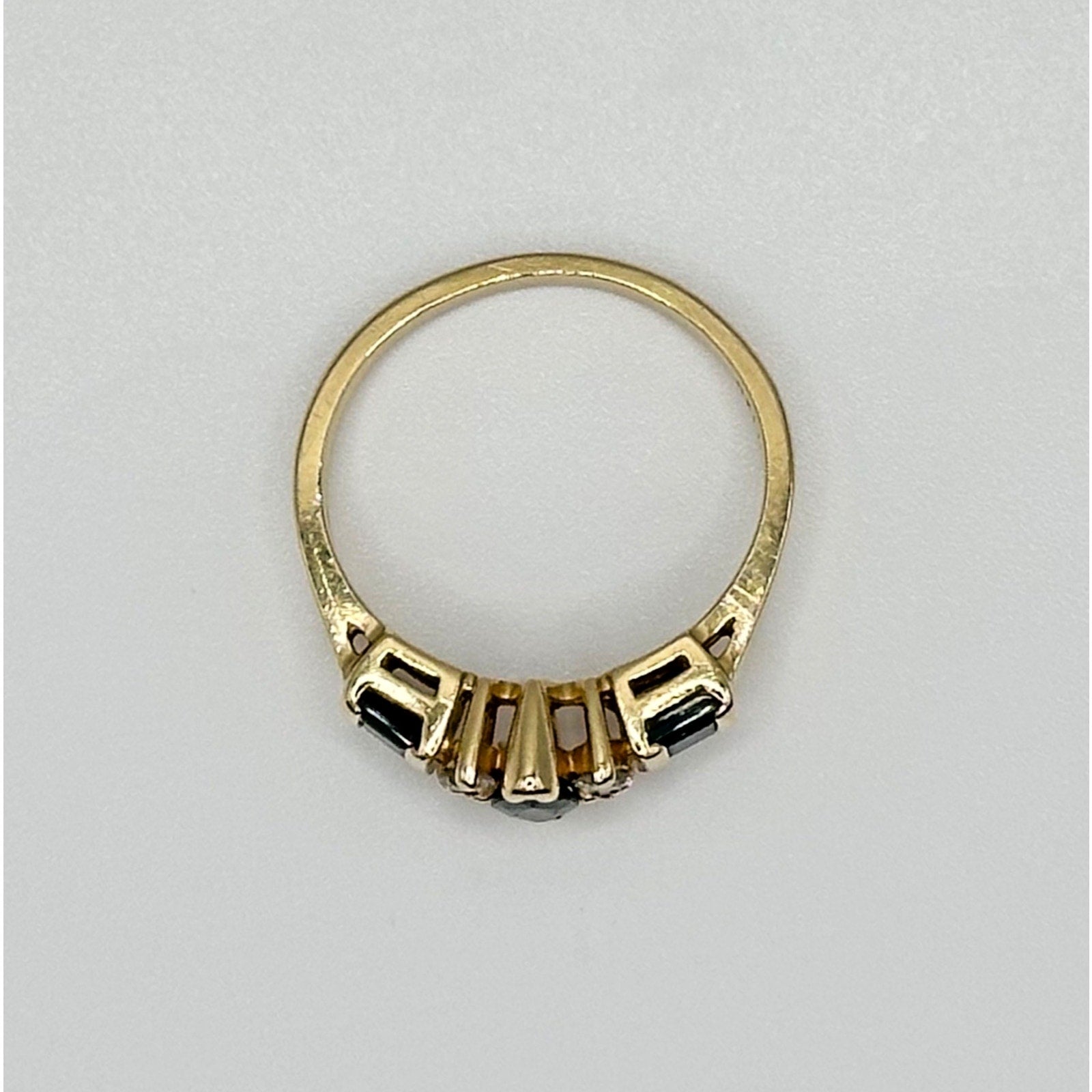 Vintage Effy 14K Gold Natural Sapphire & Diamond Ring, Size 6.5