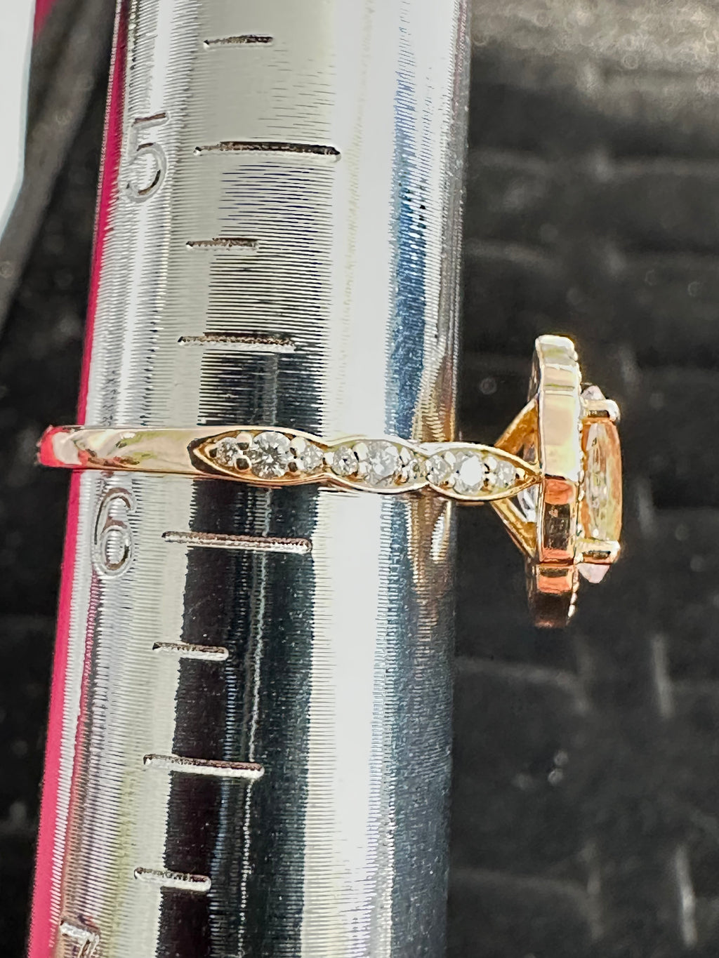 La More 18K Rose Gold Morganite Diamond Halo Engagement Ring