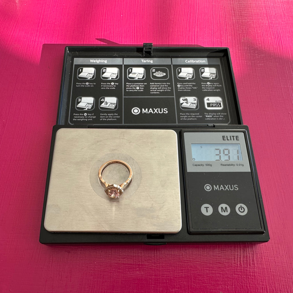 La More 18K Rose Gold Morganite Diamond Halo Engagement Ring