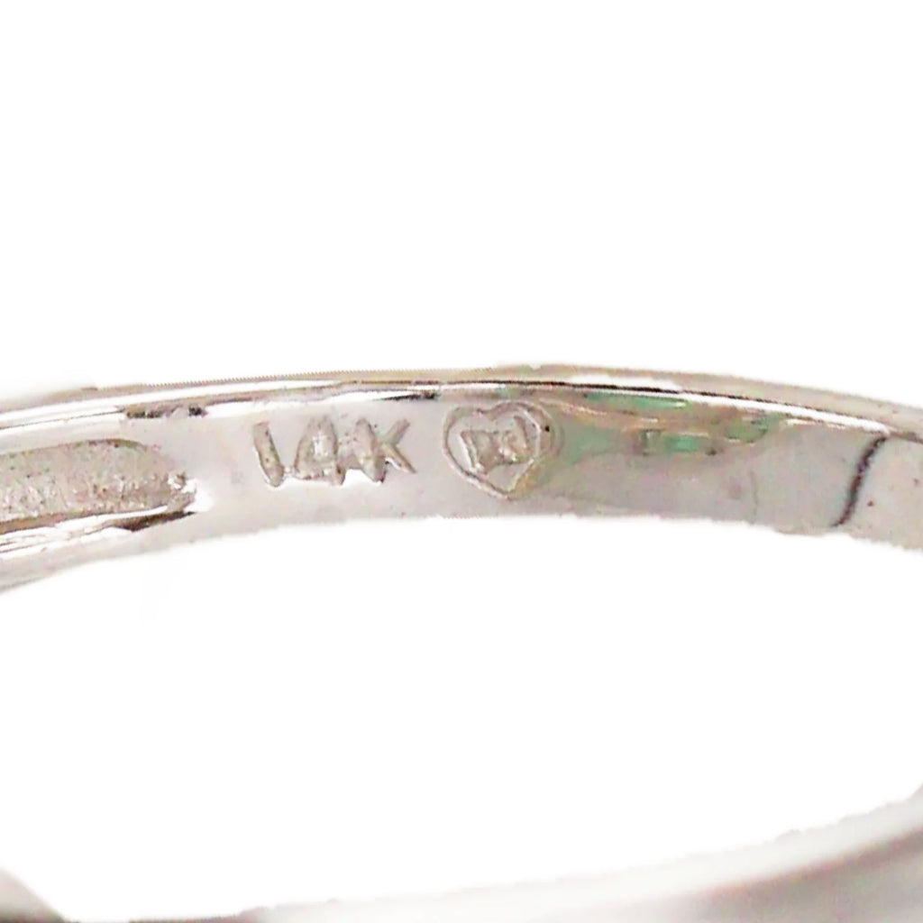 Vintage 14K White Gold Emerald Diamond Art Deco Revival Target Ring