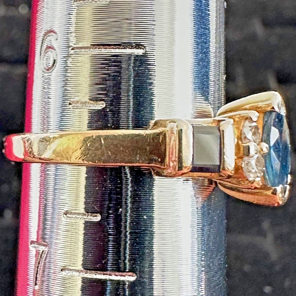 Vintage Effy 14K Gold Natural Sapphire & Diamond Ring, Size 6.5